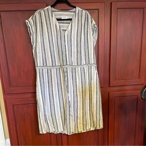 Striped Gray and White Women's Dress